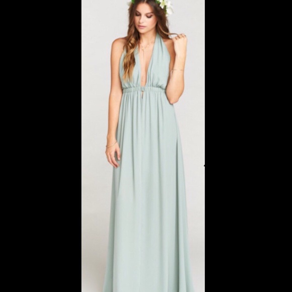 Show Me Your MuMu Dresses & Skirts - Show Me Your Mumu - LUNA HALTER DRESS SILVER SAGE